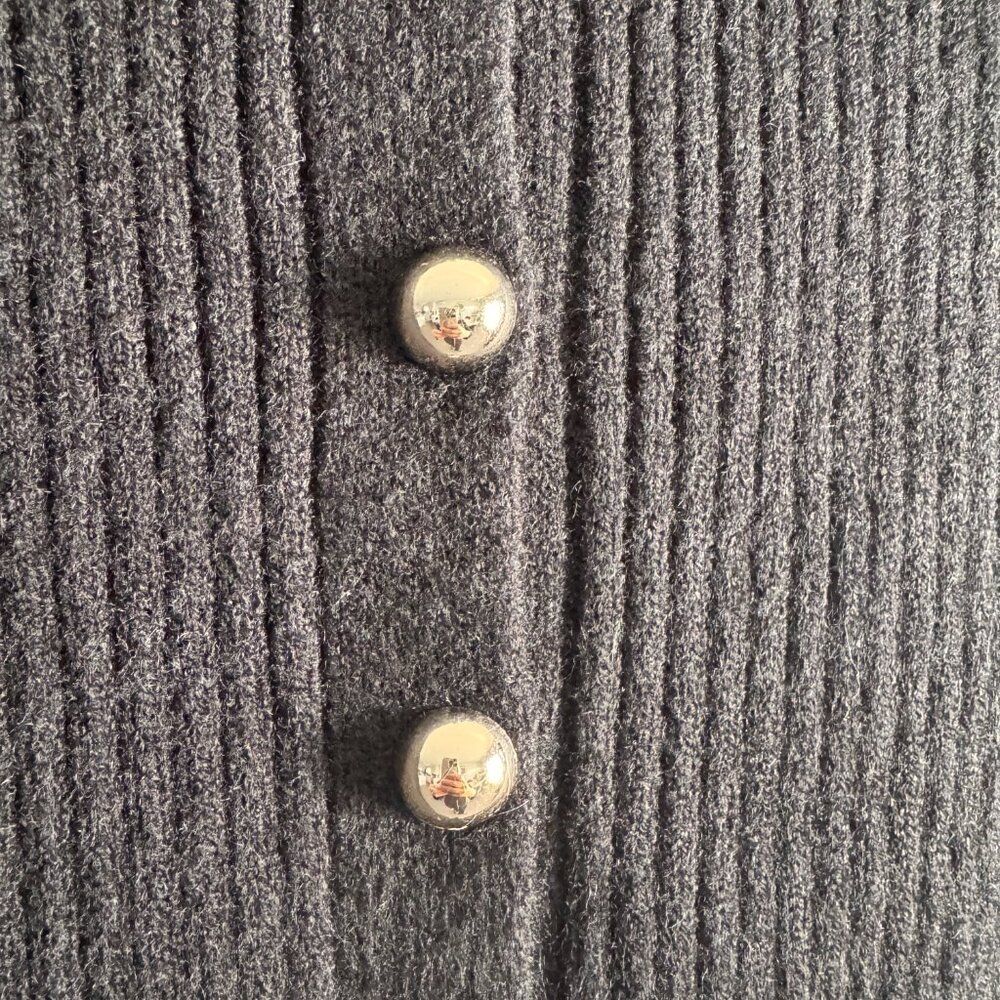 Commense Button Down Split Cardigan Black, Size M - image 5